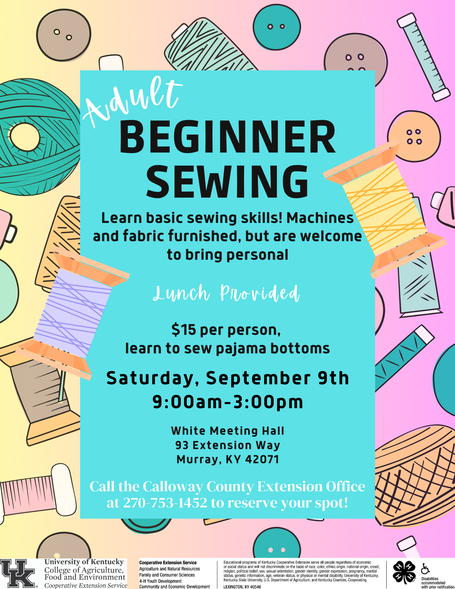 Learn to Sew for Adults