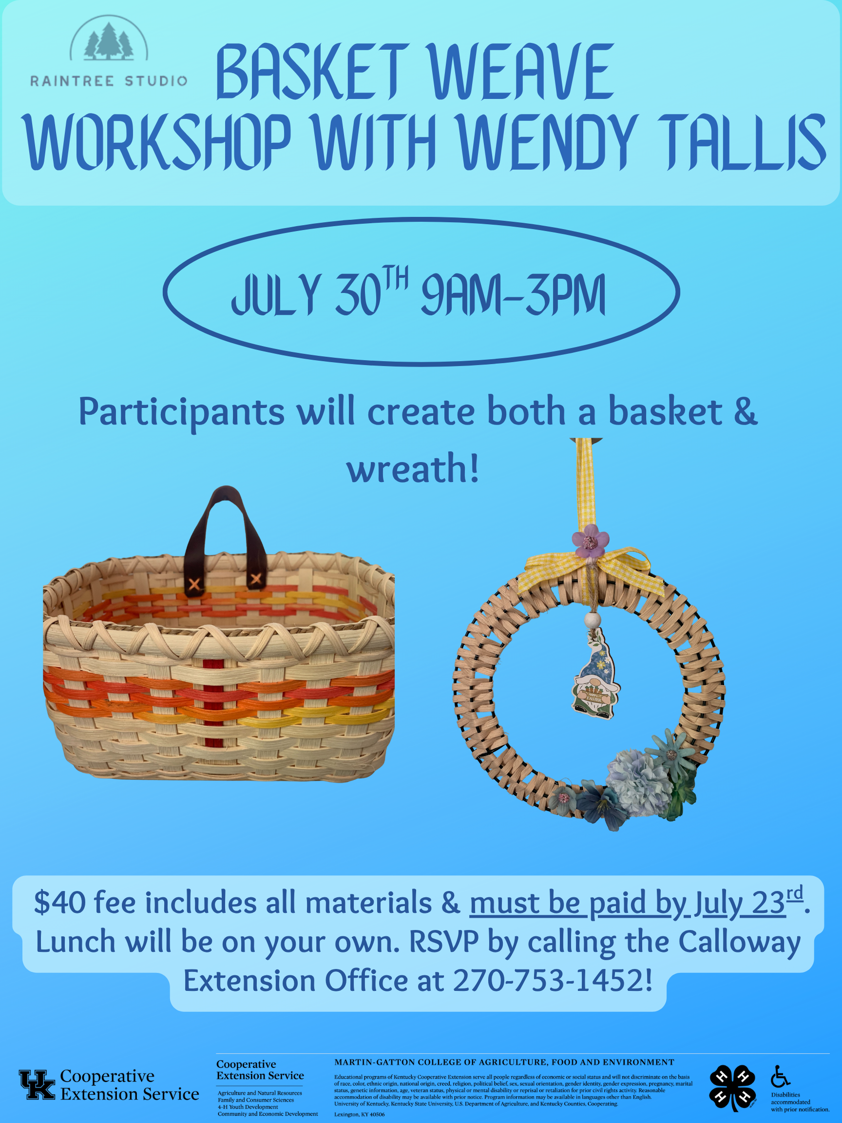 Basket Weave Workshop Info