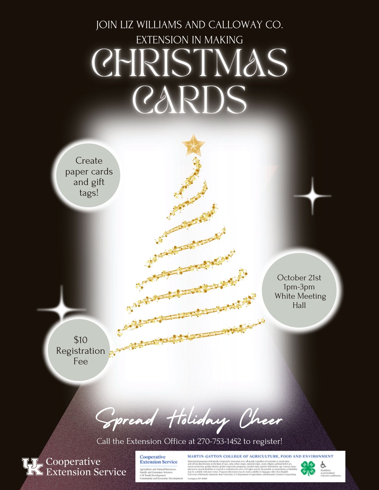 Christmas Card Making Class Informational Flyer