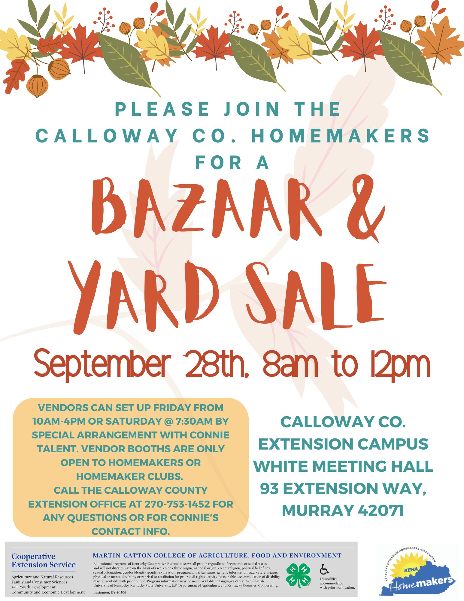 Homemaker Bazaar & Yard Sale Flyer