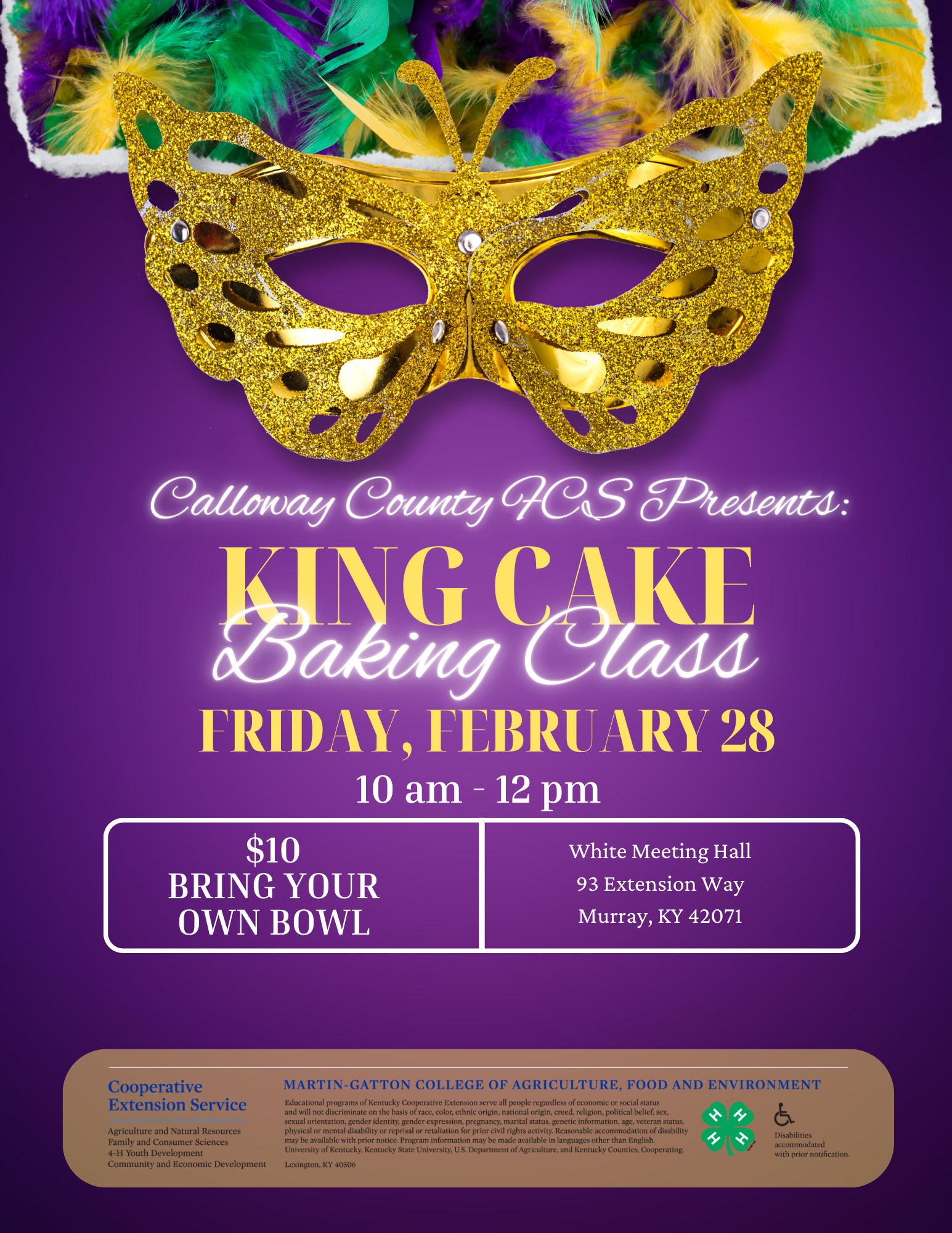 King Cake informational flyer