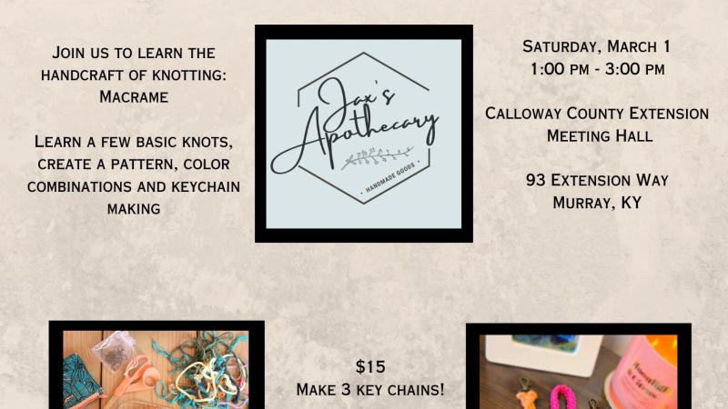 Macrame Keychains Informational Flyer